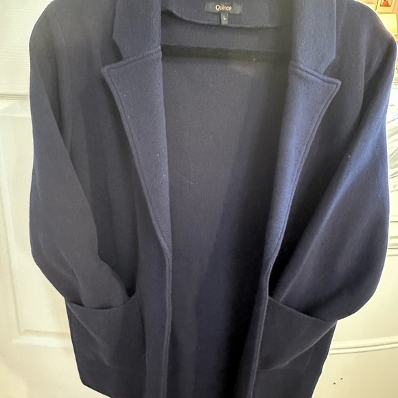 Quince 100 % Organic Cotton Knit navy Blazer - Picture 6 of 7